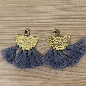Gold & Purple Tassel Earrings